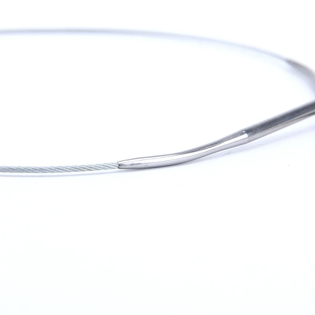 84CM Professional Stainless Steel Tube Circular Knitting Needles Crochet Size for Sweater Woven - NO8(Silver)