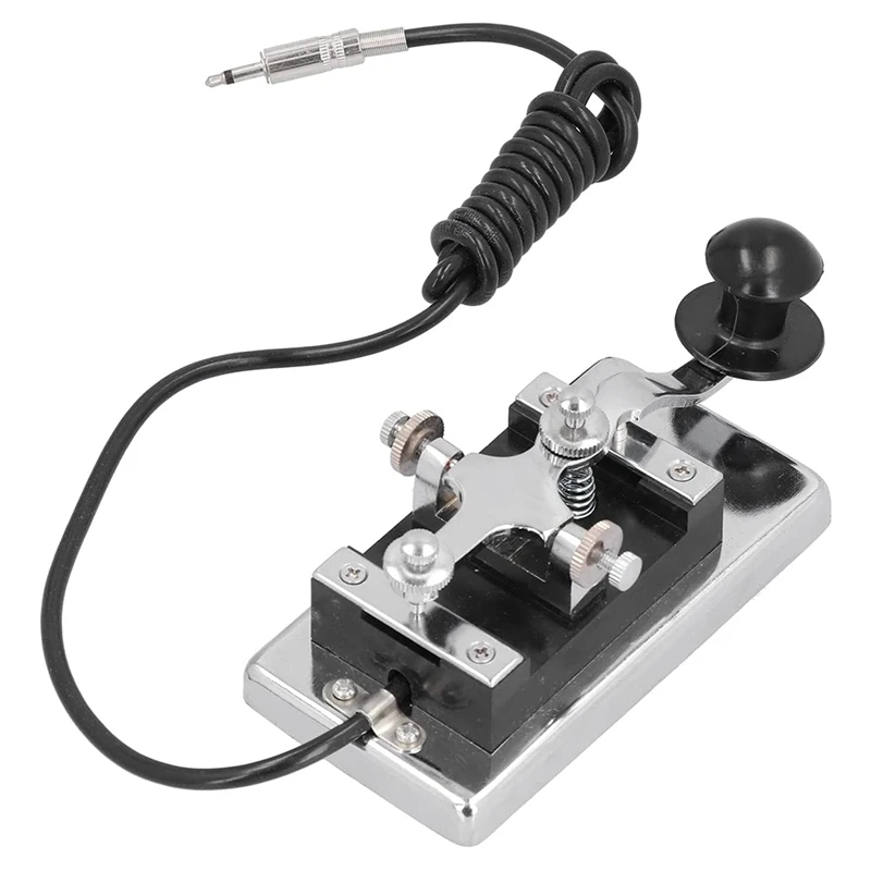 

Morse Shortwave Radio, Practice Machine Electroplate Surface CW Telegraph Key with Spring for DIY for Experiment