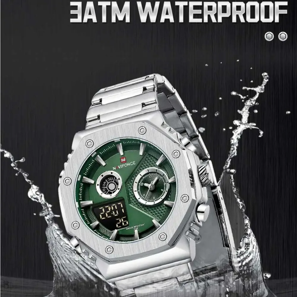 Часы наручные NAVIFORCE Мужские кварцевые брендовые Электронные Водонепроницаемые