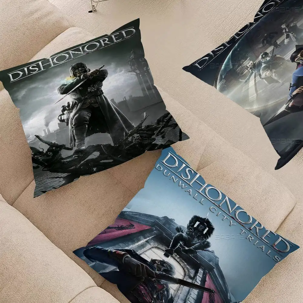 Фото Декоративная наволочка Game Dishonored в винтажном стиле с кленовым дизайном, декор для осеннего урожая, праздничное украшение, наволочка для подушки. №1