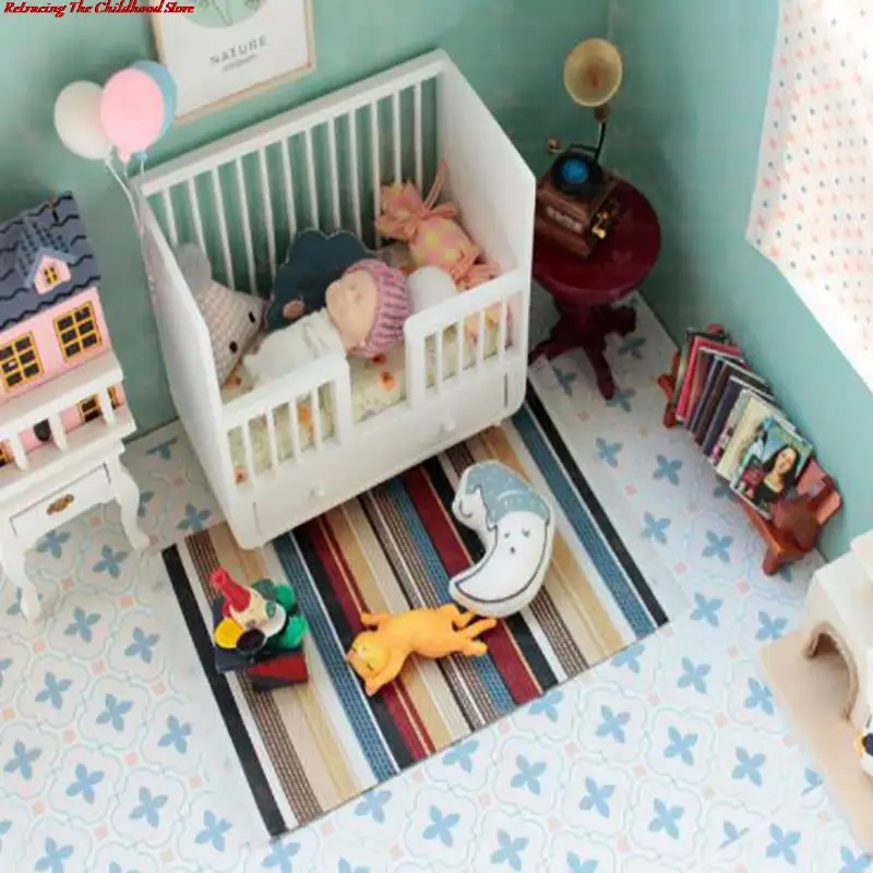 

1:12 Dollhouse Miniature Mini Baby Bed with Pillow Furniture Decoration Accesorios de muebles para muñecas de imitación
