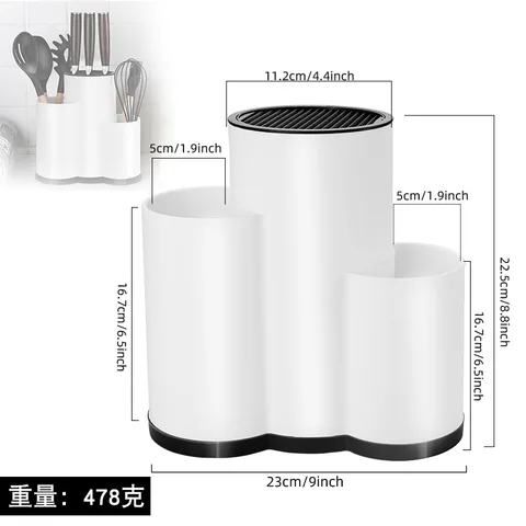 2/3-в-1 пластиковый безопасный универсальный держатель для ножей с сушильником, ящик для хранения, ложка, вилка, держатель для посуды, кухонный органайзер, стойка