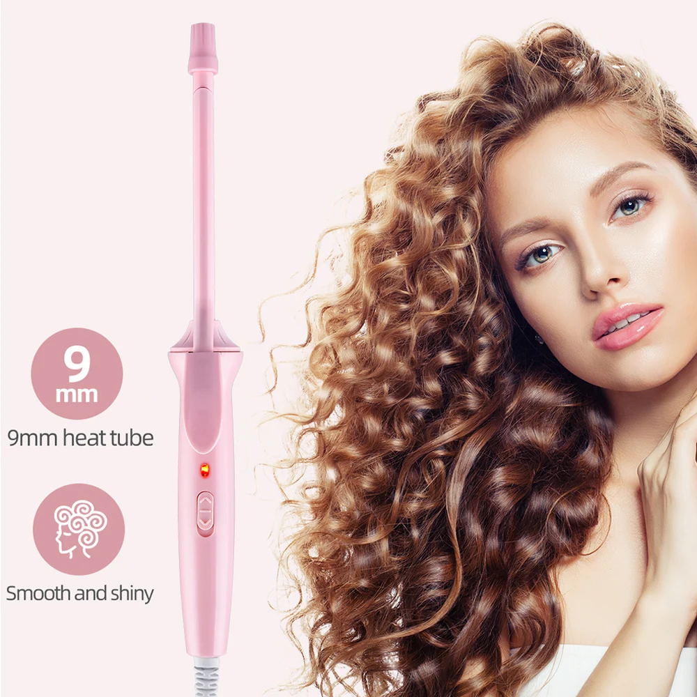 

Professional Hair Curler 9Mm Mini Curling Iron Hair Rollers Ceramic Coated Hair Crimper Curling Wand Small Wave Styler Curlers
