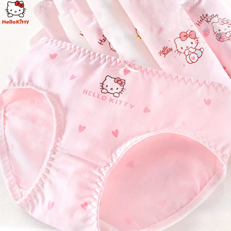 

4 шт., летнее тонкое дышащее нижнее белье с рисунком Hello Kitty