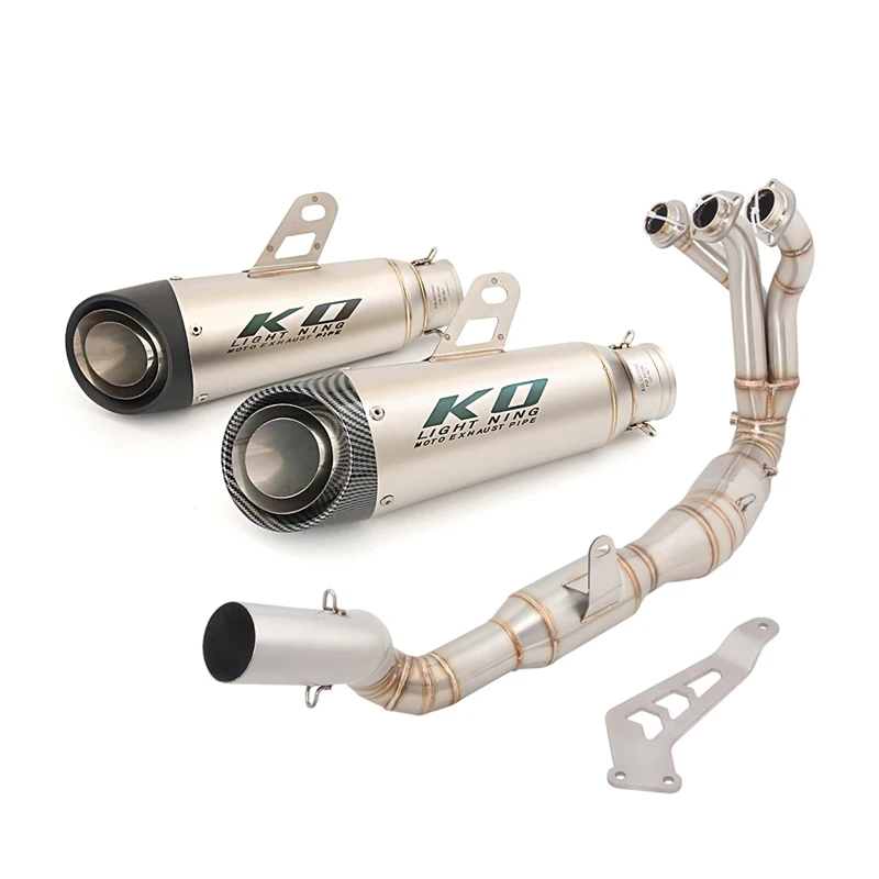 

For YAMAHA MT09 FZ09 2020-2023 Exhaust Front Connect Pipe Motorcycle System Muffler Escape Slip On 51mm Stainless Steel