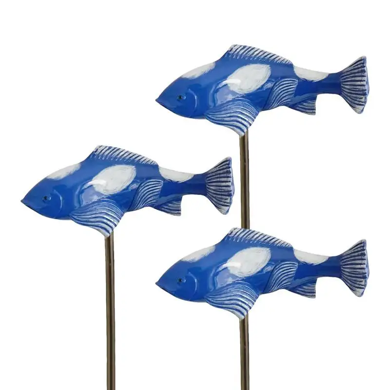 

Garden Fish Sculptures 3pcs Resin Fish Statues With Stakes Realistic Fish Landscape Fish Tank Decor For Gardens Lawns Farms