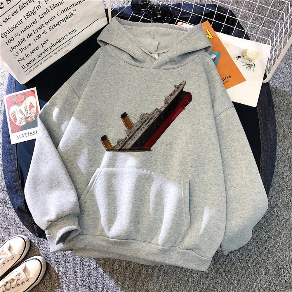 

Женские толстовки с капюшоном «Титаник», забавный японский пуловер y2k в эстетике, Женский японские свитшоты