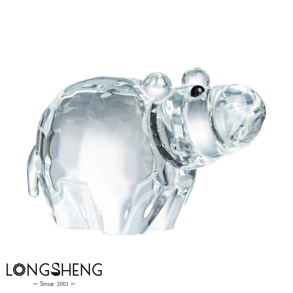 

Crystal Hippopotamus Figurines Collectibles Mini Glass Animal Figurine Tiny Hippo Statue Table Home Room Decoration Ornaments