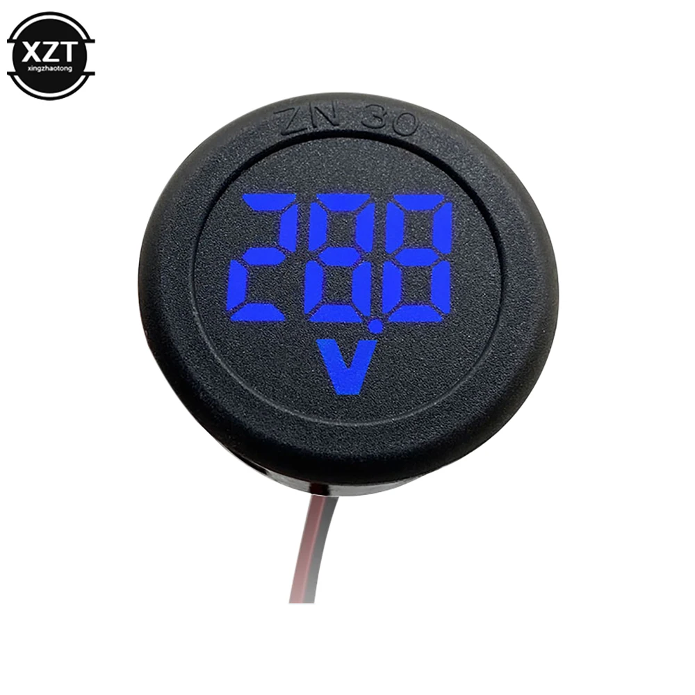 

LED Digital Display Two-wire Voltmeter DC 4-100V DC Digital Voltmeter Head Reverse Connect Protection Circular Voltage Monitors