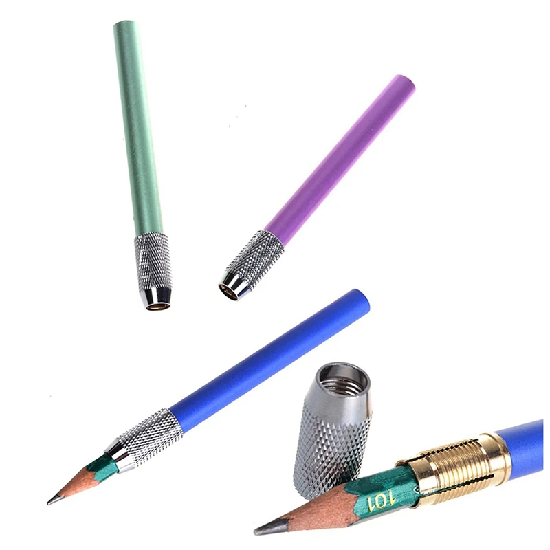 

12Pcs Metal Pencil Lengthened Extender Holder Random
