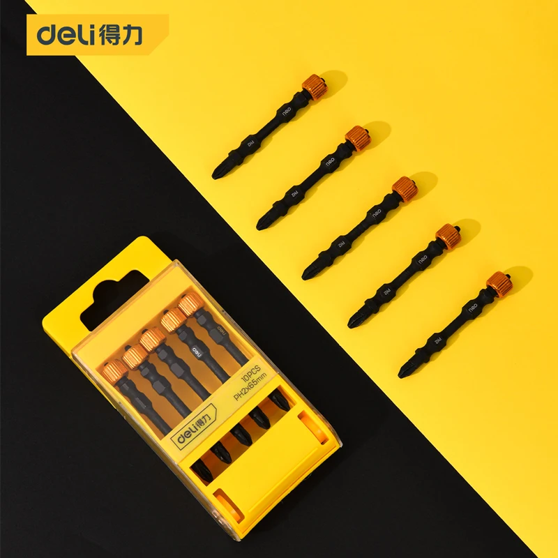 

Deli 5/10 Pcs Screw Electric Screwdriver Bits Set SK2 Magnetic Impact Resistant Double-ended Swivel Head Screw Driver Bit Kits