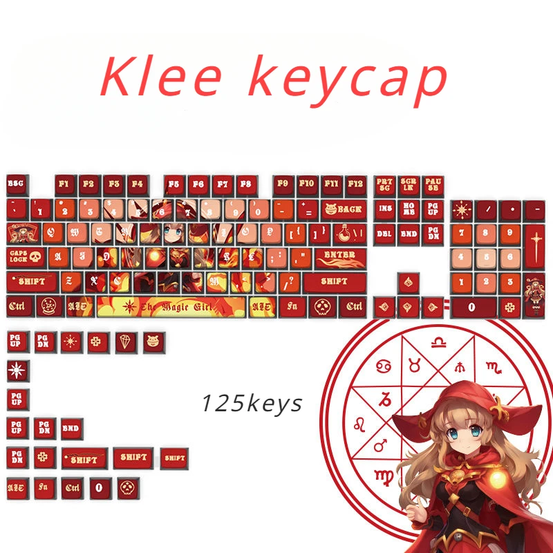 Клавиатура Genshin Impact Klee Keycap PBT Sax механическая клавиатура с сублимационной высотой