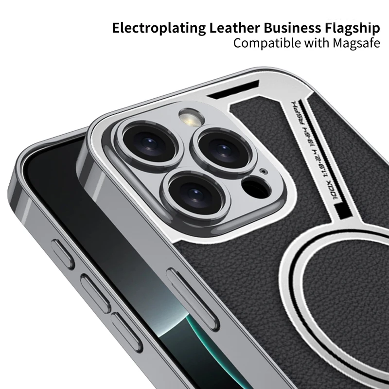 Чехол для iPhone 16 Pro Max GKK Магнитный чехол Z-образной формы деловая простая кожа +