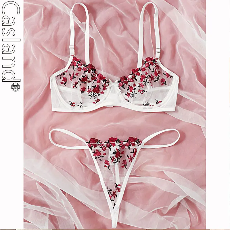 

Embroidery Sexy Lingerie Set Women Underwear Bra Sets Lenceria Sensual Mujer Pornos Suit Adjustable G-string Hot Caliente Puta