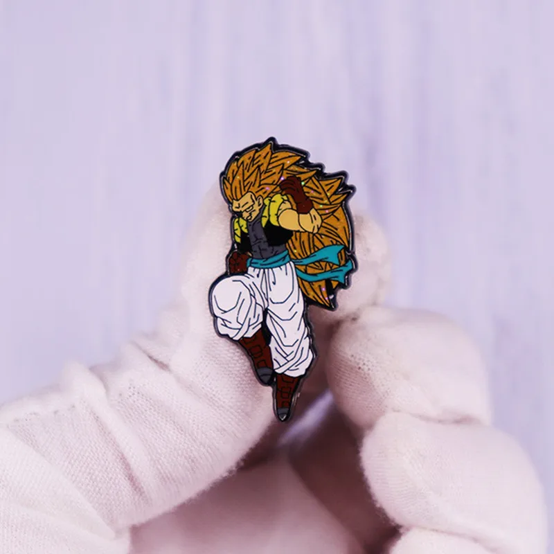 

Anime Dragoon Ball Gotenks Pins Metal Brooches Powerful Fusion Trunks Brooch Gotenkusu BadgeFor Fans Cosplay Jewelry Wholesale