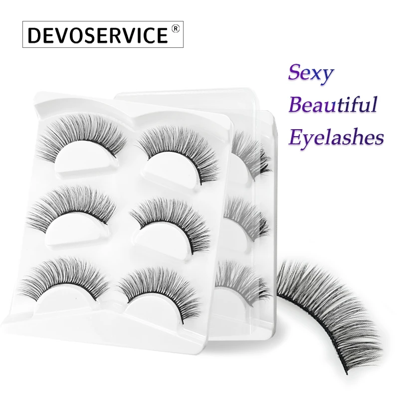 

3Pairs 3D Fiber Lashes Natural Eyelashes Dramatic False Eyelashes Faux Cils Makeup Wholesale Fake Eyelash Extension Maquiagem