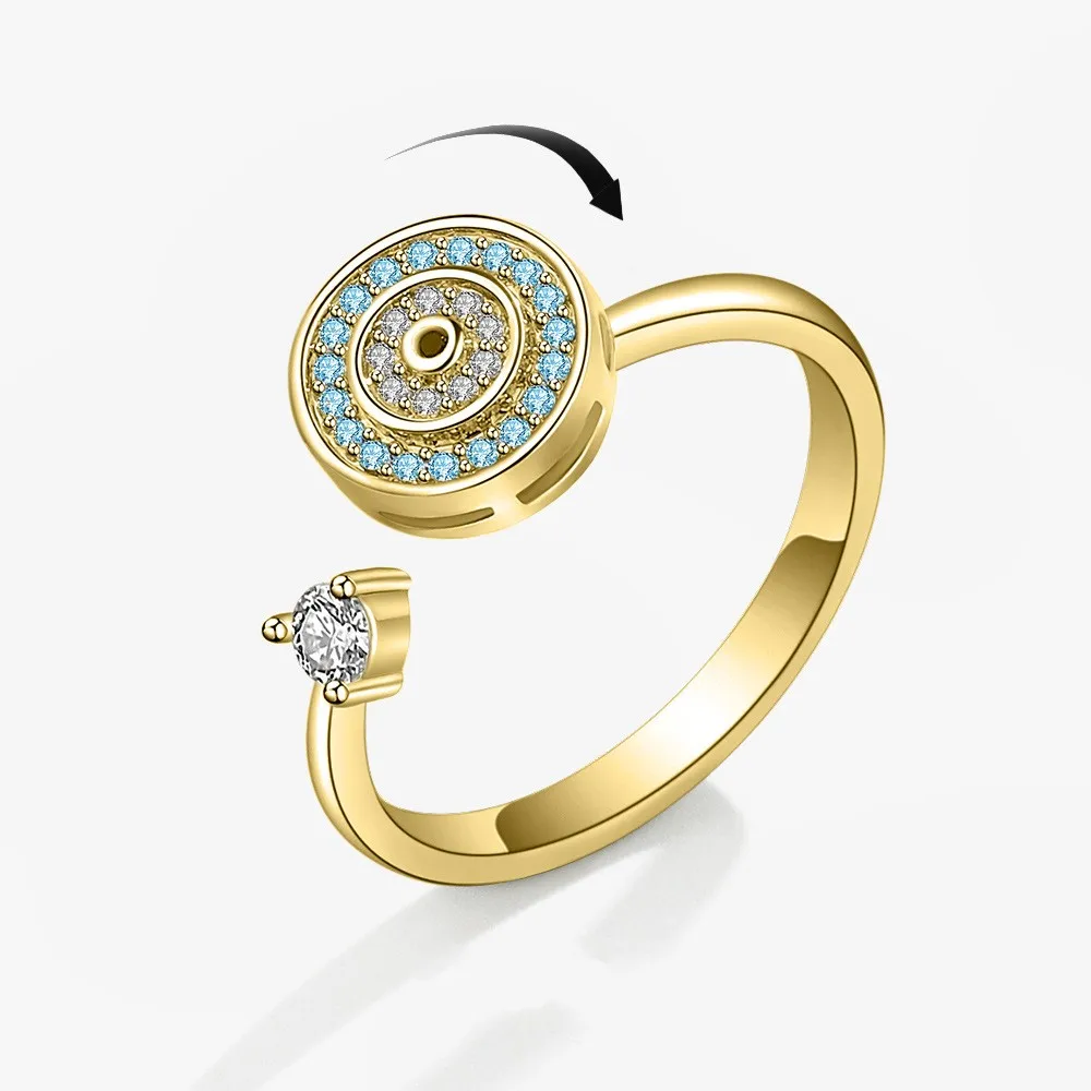 Женское кольцо-Спиннер с кристаллами