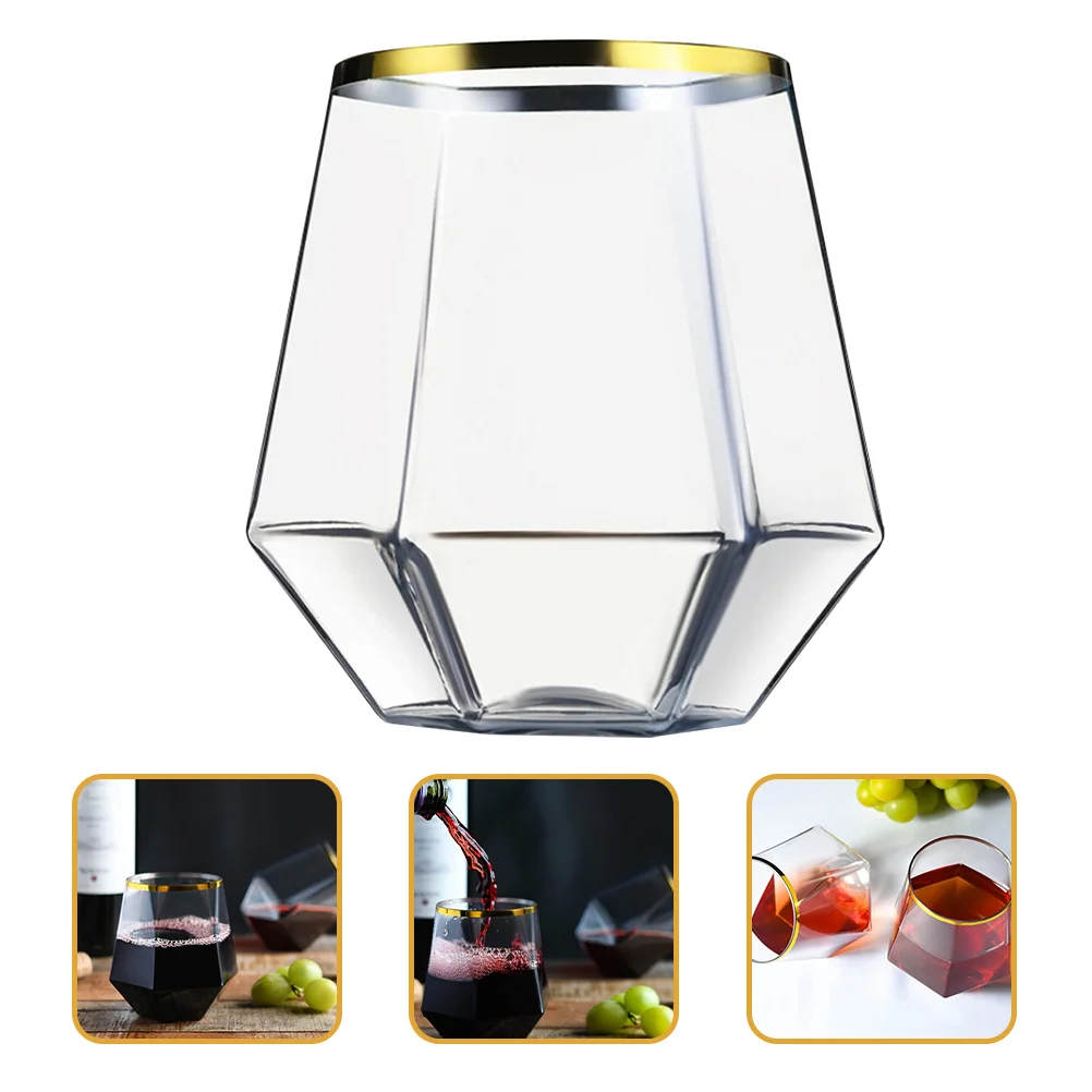 

4Pcs Stemless Glasses Shaped Short Tumblers Glass(12 Oz)