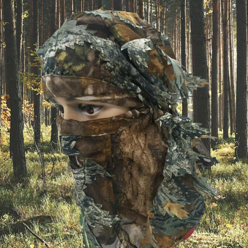 Маска-маска лицевая камуфляжная в виде листьев для пейнтбола