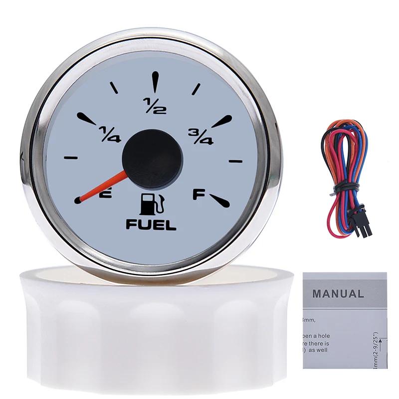 52 mm Marine Fuel Gauge Boat Car Oil Tank Level Indicator Waterproof 190 ohm with 7 Colors /Red Backlight |