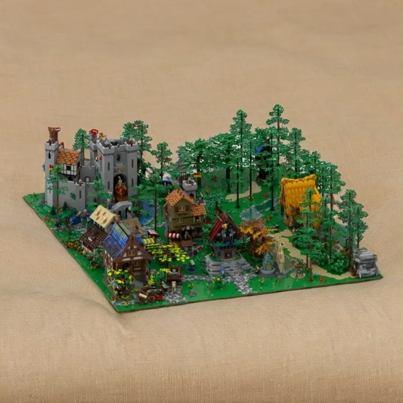 Фото 10522 деталей MOC Средневековая Диорама - Модель Замка для Декорации, Конструктор, 3D-Идея, Развивающий Набор, Подарок на День Рождения, Сборка, DIY Арт №1