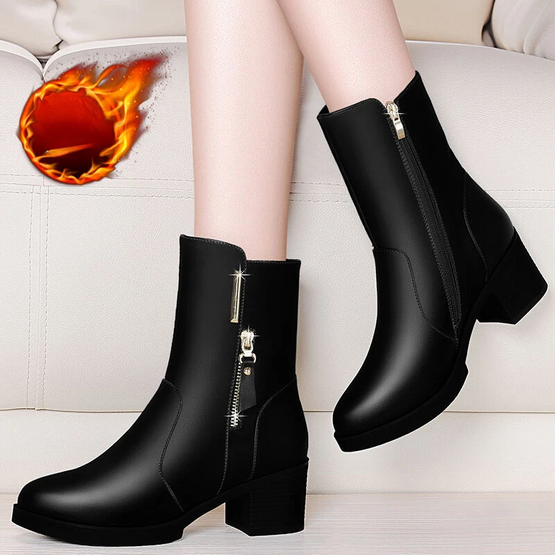

New Boots Women Ankle Boots Wedges Female Lace Up Platforms Spring Black Leather Oxford Shoes Women Botas Mujer 2023 Winter New