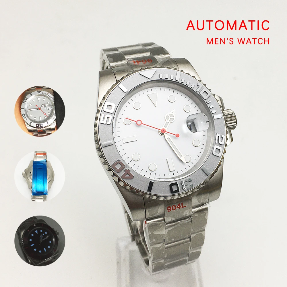 

Мужские автоматические часы Yachting, 40 мм, мужские часы с асептическим светящимся циферблатом, механические часы с чехлом из нержавеющей стали