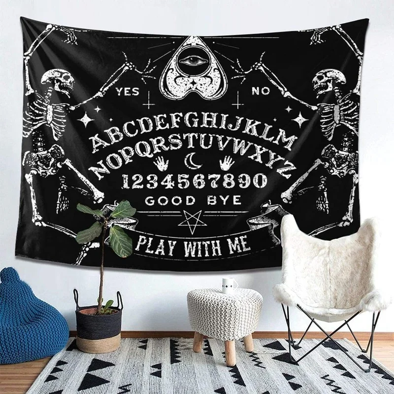 

Home Decor Ouija Board Tapestry Vintage Wall Art Wall Hanging Blanket Halloween Bedroom Living Room Decorations 230x180cm tapiz