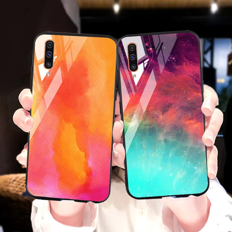 Чехол из закаленного стекла для Samsung A50 A70 a40 A20 a50s A30 A10 a10s a20s A60 a90 стандартный CAS Galaxy