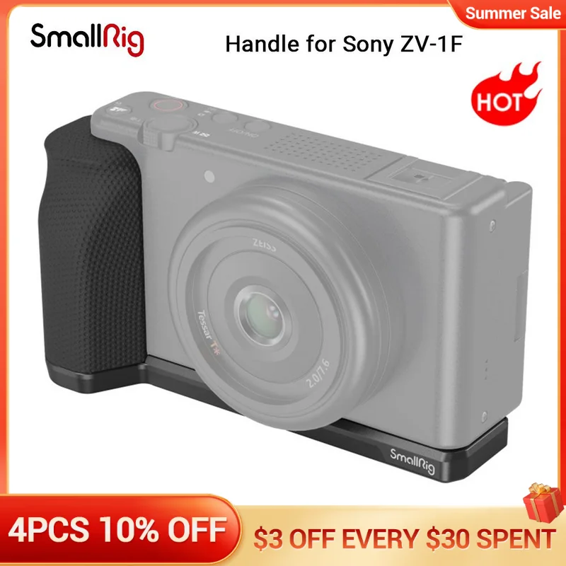 

Ручка SmallRig для Sony ZV-1F с нескользящей и износостойкой силиконовой ручкой и резьбовыми отверстиями 1/4 дюйма-20 дюймов-4146
