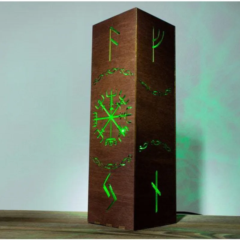 

Ночная лампа с символом Vegvisir, Скандинавская мифология, фотография, стандартная фотография, украшения в коробке, Хэллоуин, Рождество, Пасхальная атмосферная лампа
