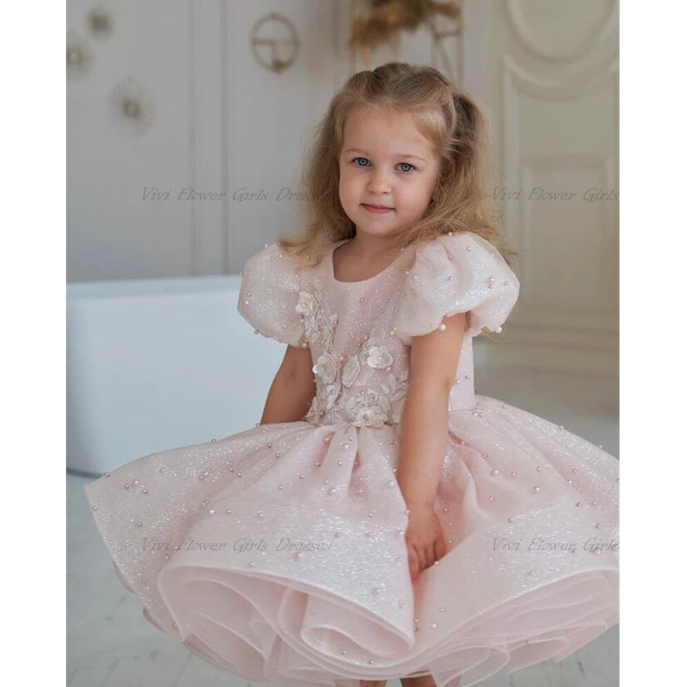 

Cute Puffy Skirt Blush Tulle Baby Girls Dress for Birthday 2023 New Infant Tutu Birthday Party Gown Girls Christmas Dress