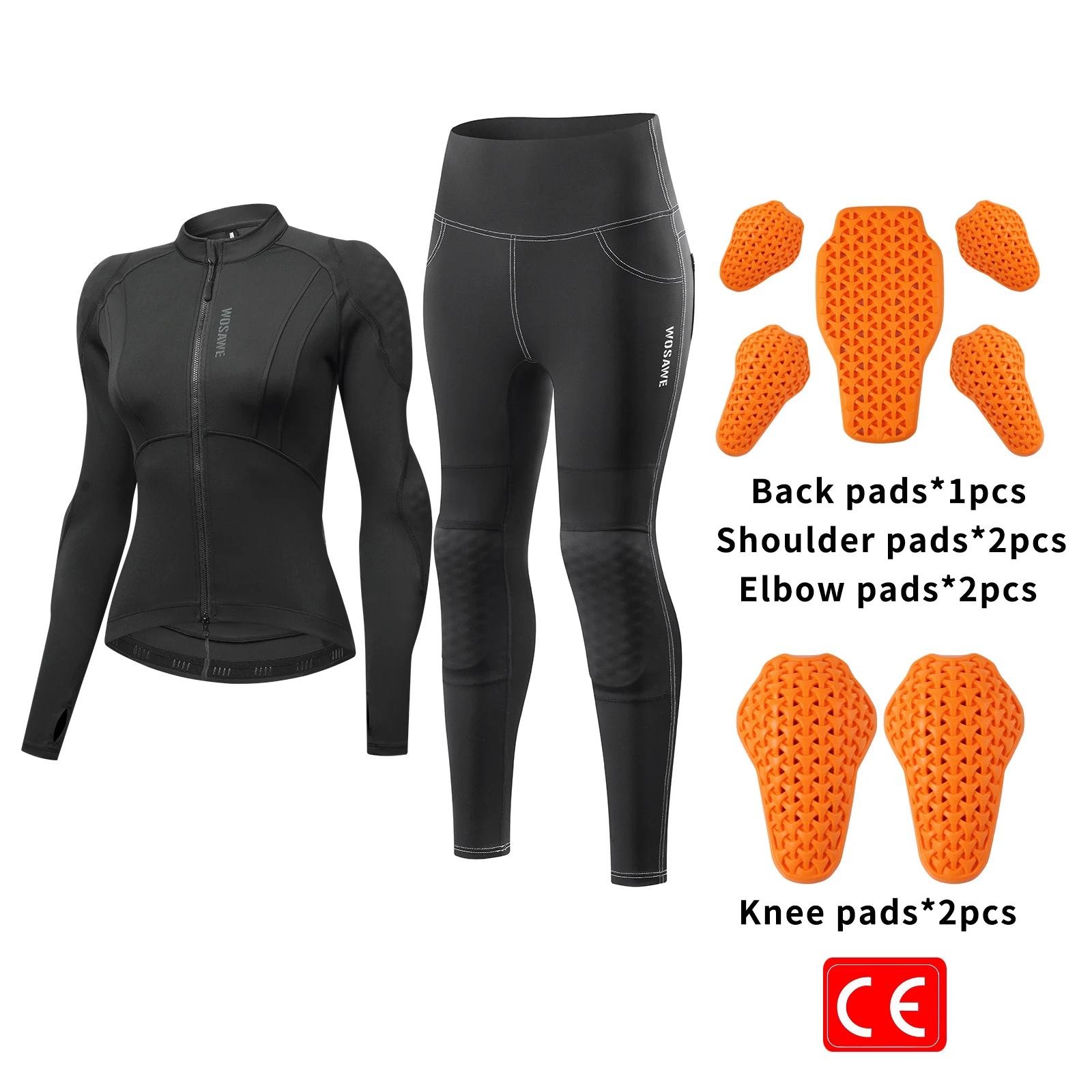 

WOSAWE Женское Мотоциклетное Защитное Снаряжение, Мягкая Броня Для Всего Тела, Летняя Защитная Куртка С Брюками