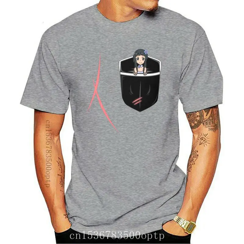 

Kiritos-Camiseta de bolsillo para hombres y niñas, camisa negra con estampado de Anime, de tela de algodón, bonita, tienda perso