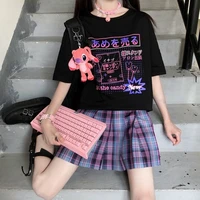 harajuku gothic summer letter print top fun short sleeve casual feminino t shirt hip hop ulzzang streetwear women clothing 2021