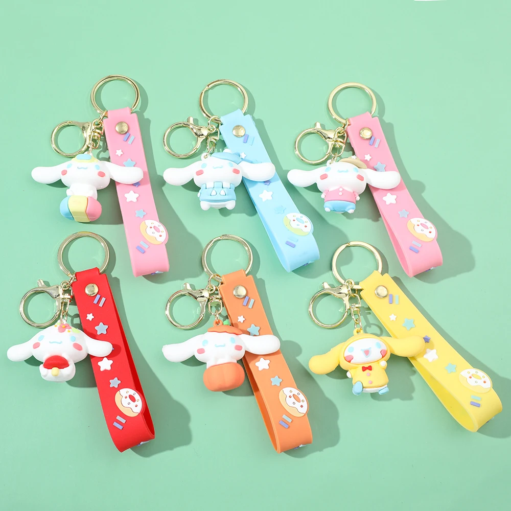 

Sanrio Cartoon Cinnamoroll Pendant Keychain Key Ring Anime Action Figures Collection Model Toys Kids Jewelry Gifts