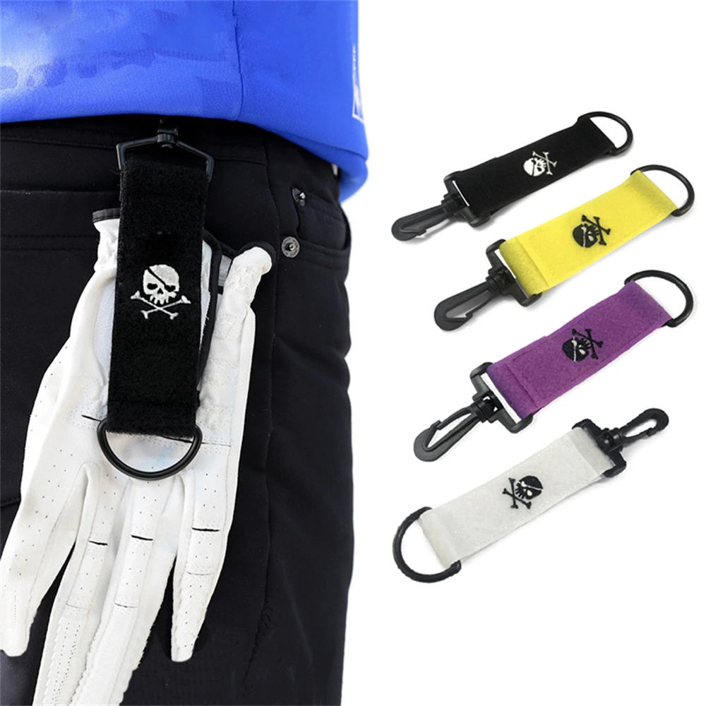 10 Pcs Golf Polyester Magic Tape with Carabiner Hook Portable Velcro with Buckle Double-Sided Wiping Cloth 12*4*0.2cm THANKSLEE