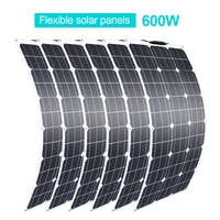 flexible solar panel 100w 200w 300w 400w 500w 600w 1000w for rv boat car home 12v 24v battery charger