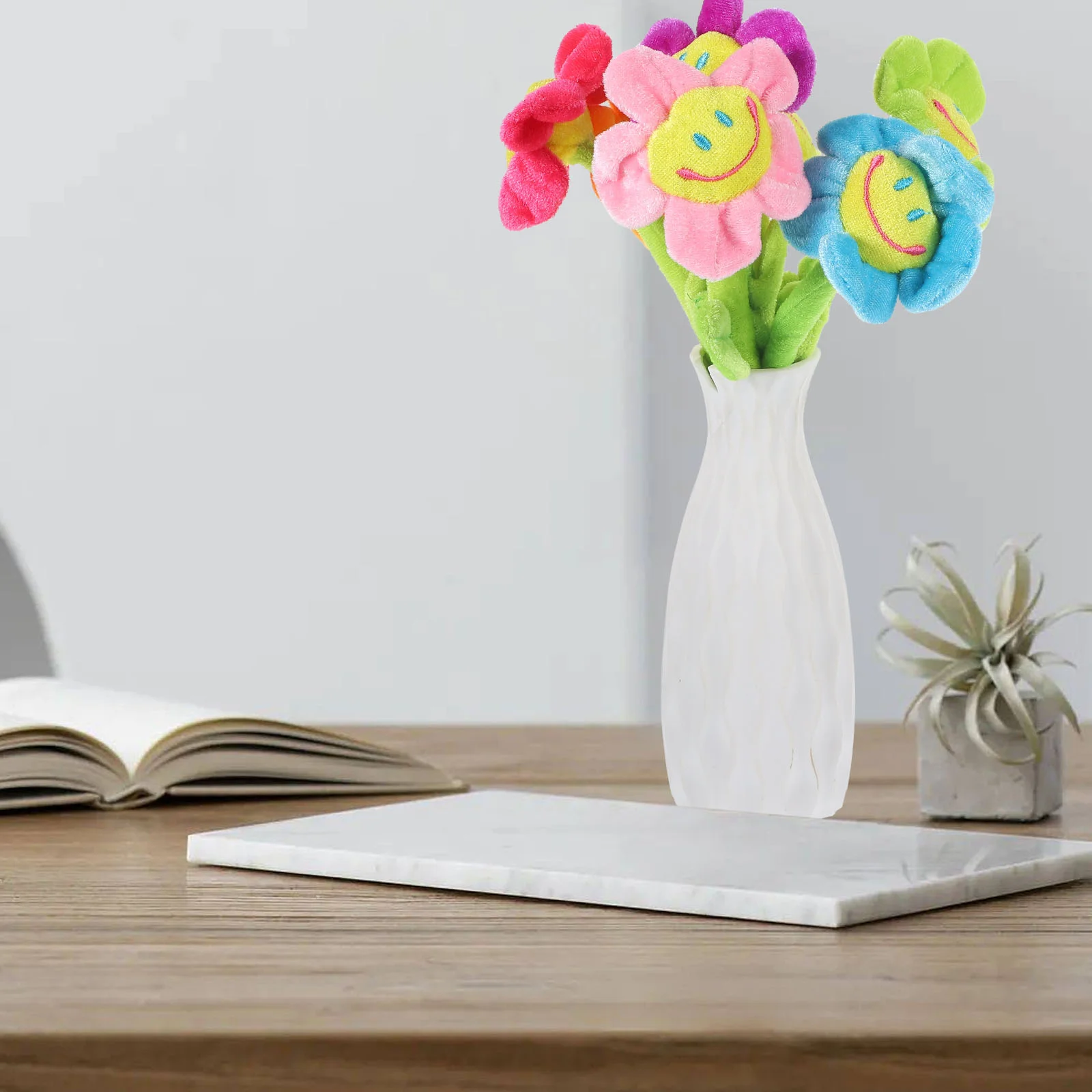 

7 Pcs Simulated Sunflower Plush Flowers Floral Bouquet Stuffed Toy Artificial