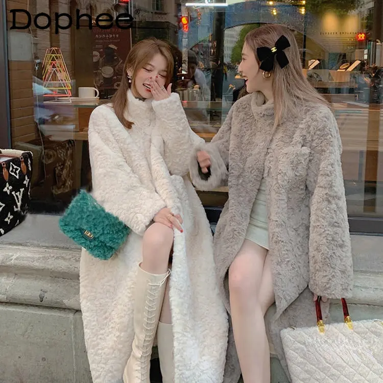 

Женское длинное мягкое искусственное Искусственное искусство, Осень-зима 2022, новое повседневное женское утолщенное теплое меховое пальто ...