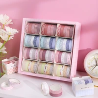 60pcs macaron color hand account tape set gift box solid color basic model retro washi tape color printing hand account