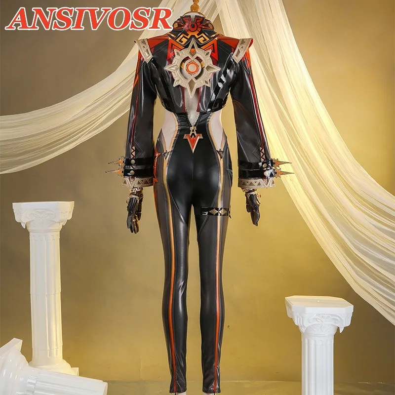 Игра Genshin Impact Mavuika Косплей Костюм бога войны Униформа с париком серьги