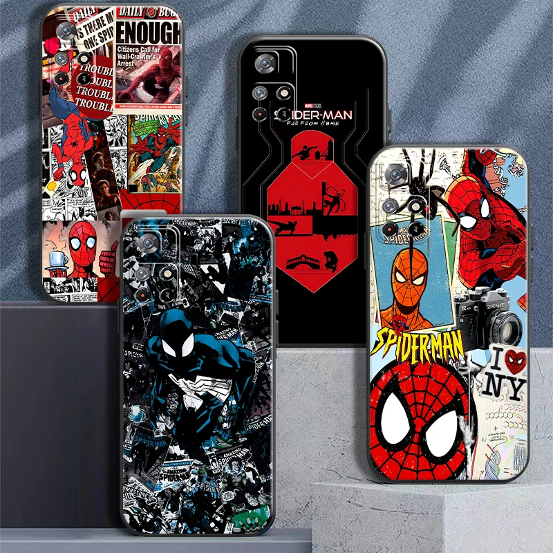 

Marvel Avengers Spiderman For Xiaomi Redmi Note 11 11T 11S 10 10S 10T 9 9S Pro 5G Redmi 10 9 9T 9A 9AT 9C Phone Case Soft Coque