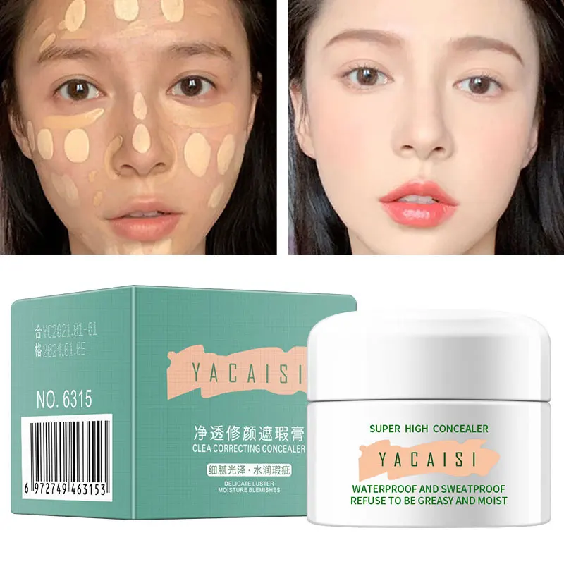 

Concealer Moisturizing Brighten Whitening Covering Pores Fine Lines Nourish Beauty Long-Lasting Waterproof Face Makeup 1Pcs
