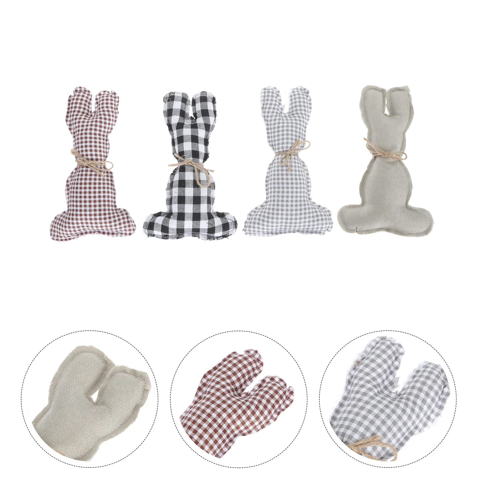 

4Pcs Dolls Bunny Easter Decorations Cloth Bunny Adornments Easter Elements Decors for Festival Home Children