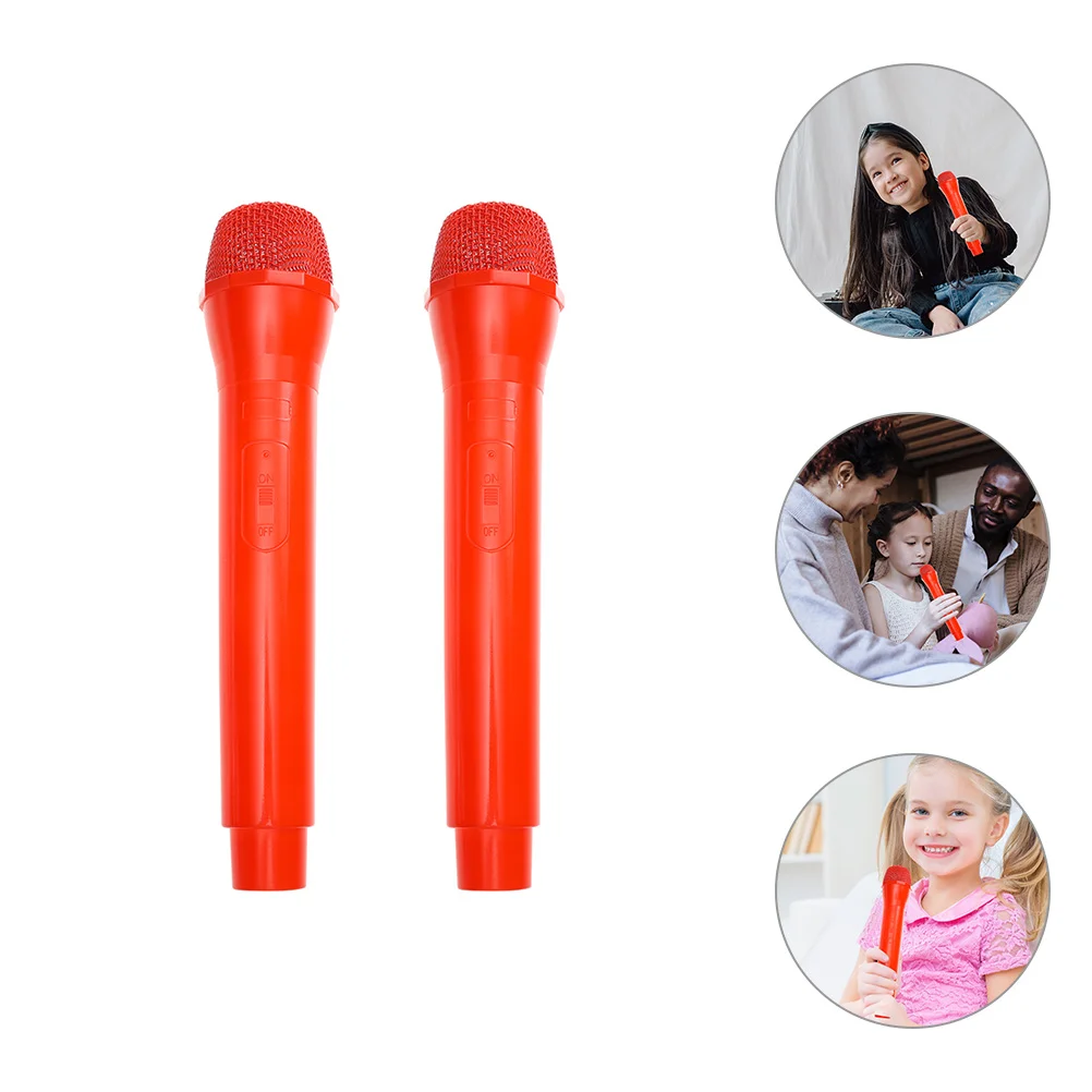

2 Pcs Toys Simulated Microphone Props Echo Model Party Favor Cosplay Plaything Fake Child