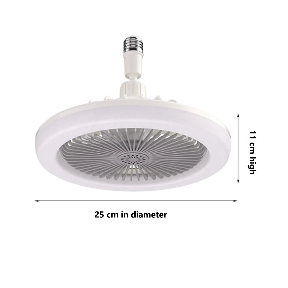 

E27 Ceiling Fan with Lights,Enclosed Low Fan Light, Electric Fan Gimbal Lamp Holder(Grey)
