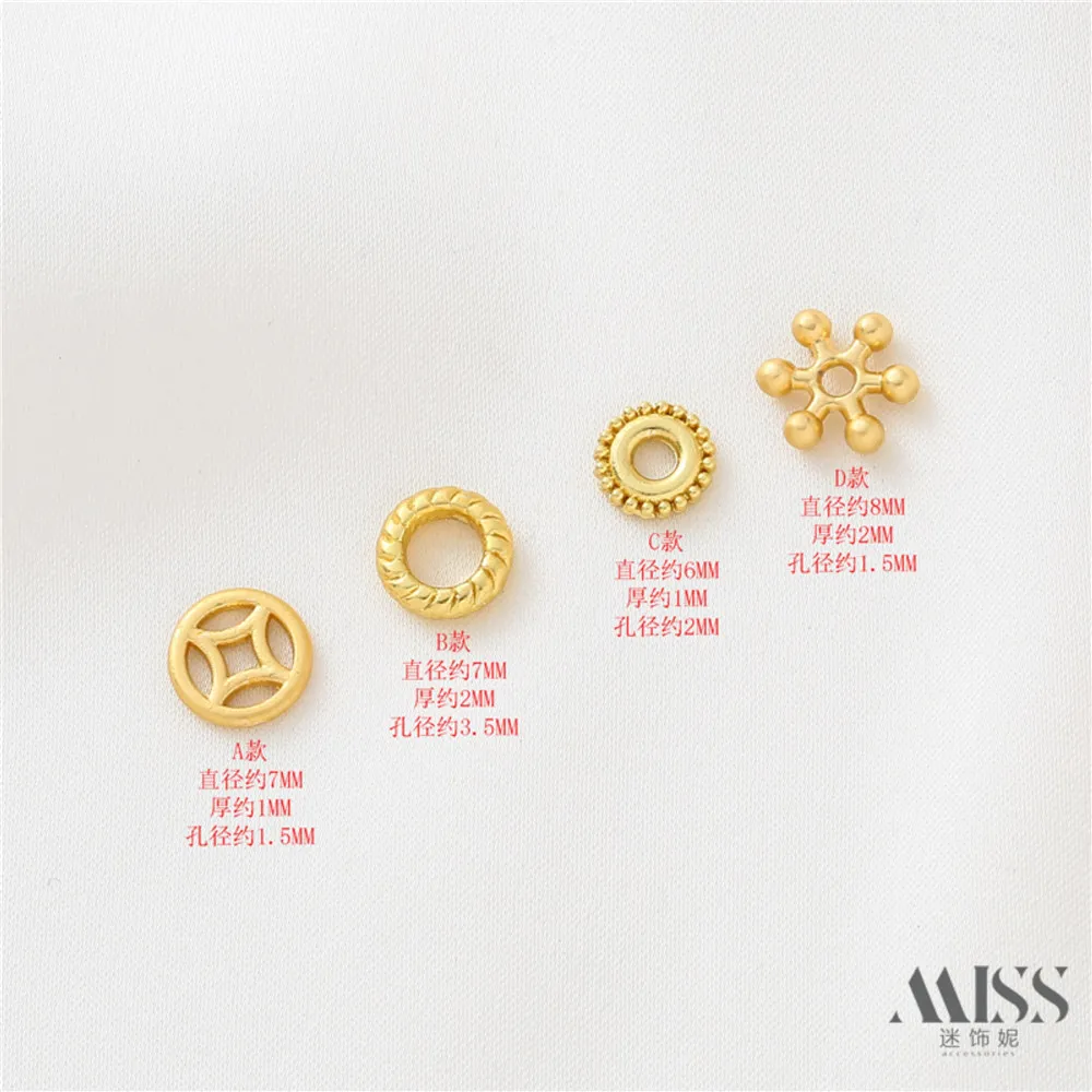 18K песок золото древняя Золотая Снежинка разделитель медная монета Ретро узор