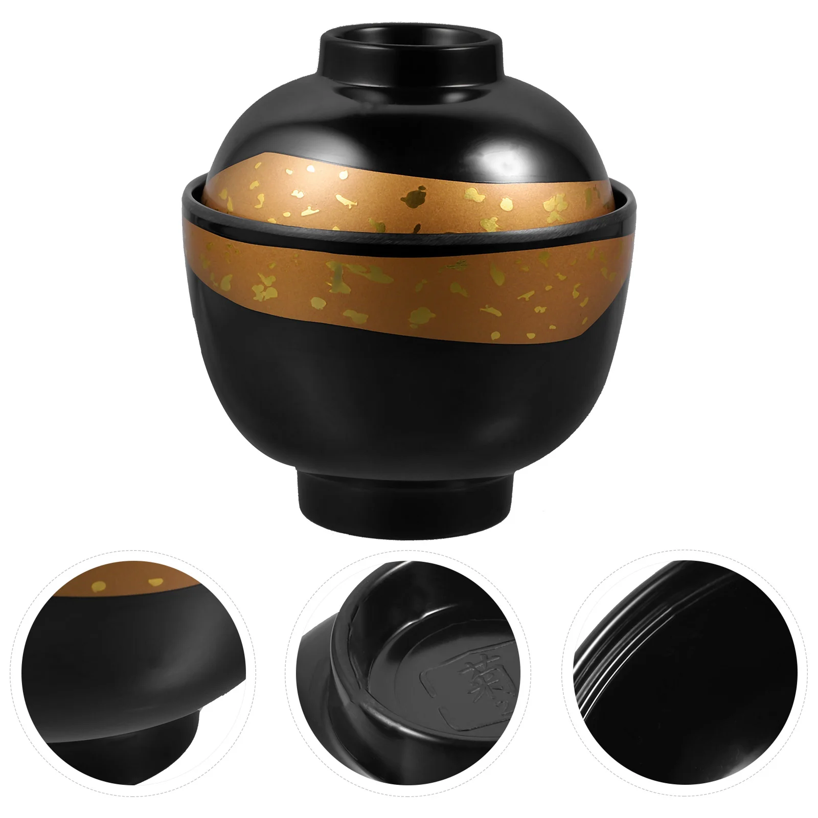 

Rice Bowl Multi-function Bowls Japanese Food Container Lidded Kitchen Style Melamine Exquisite Soup