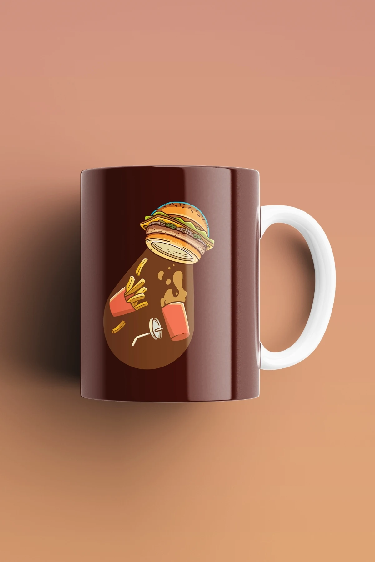 С изображением инопланетянин бургеров белая кружка с принтом фарфоровое сырье